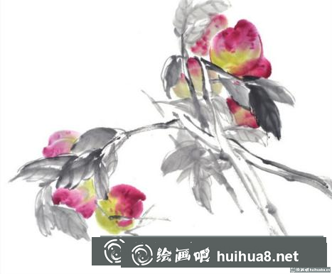 國(guó)畫桃子的畫法