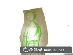 插畫教程：畫墻靠女孩步驟
