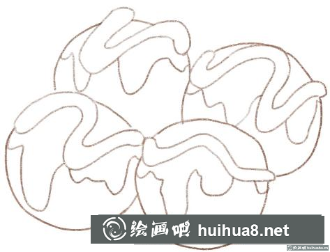水彩畫章魚小丸子