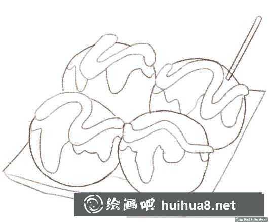 水彩畫章魚小丸子