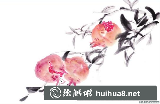 國畫石榴