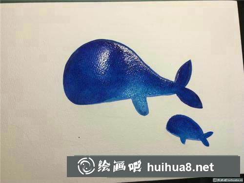 簡單海豚水彩畫