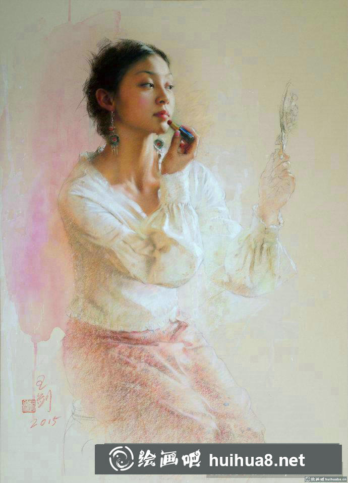 王劍人物色粉畫