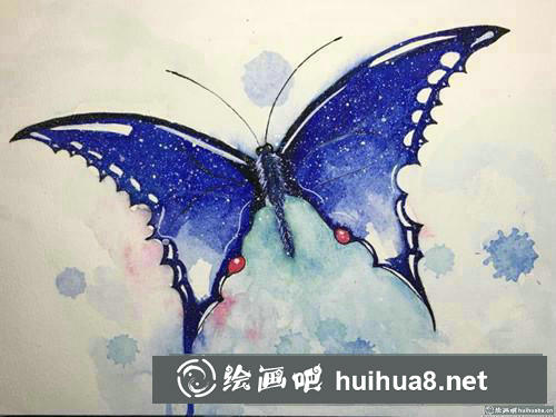 星空蝴蝶水彩畫(huà)