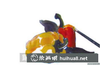 水粉畫柿子椒