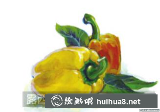 水粉畫柿子椒