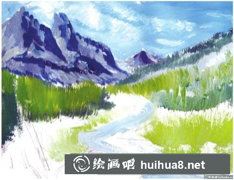 水粉畫(huà)山間樹(shù)林 水粉畫(huà)山間樹(shù)林