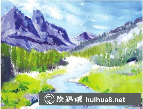 水粉畫(huà)山間樹(shù)林 水粉畫(huà)山間樹(shù)林