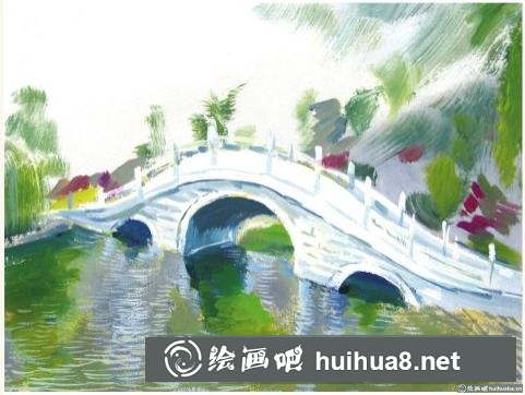 水粉畫橋