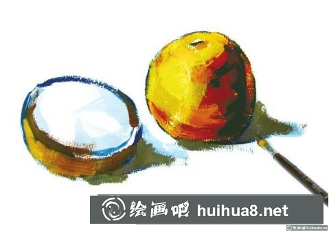 水粉畫橙子