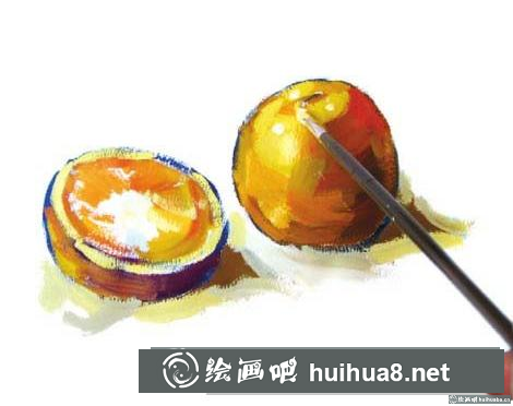 水粉畫橙子