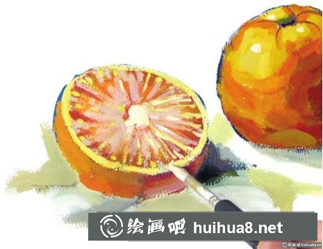 水粉畫橙子
