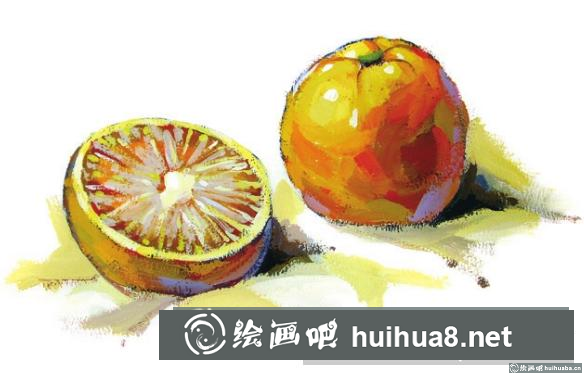 水粉畫橙子