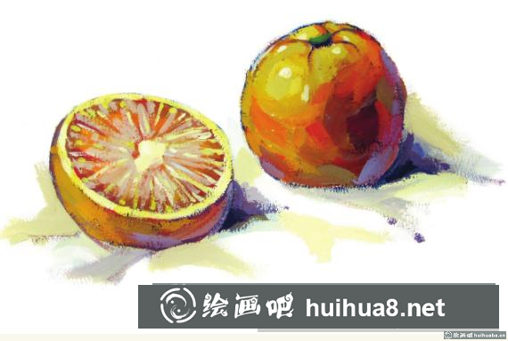 水粉畫橙子