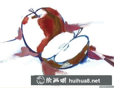 水粉畫蘋果