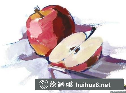 水粉畫蘋果