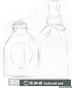 素描洋酒瓶繪畫教程步驟