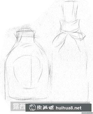 素描畫洋酒瓶