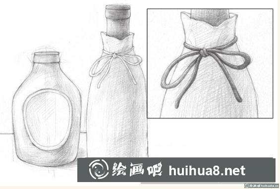 素描畫洋酒瓶