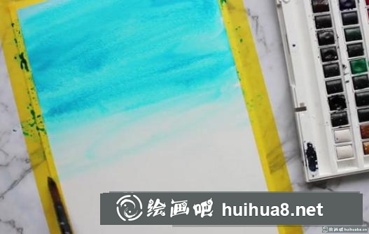 水彩畫星空下拿氣球的女孩