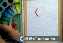 水彩繪粉色郁金香教程步驟