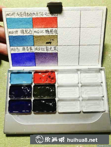 雪山星空水彩畫