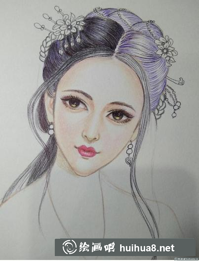 彩鉛畫古風(fēng)美女