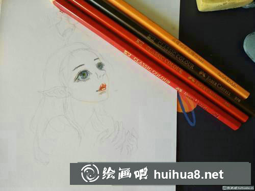 小精靈彩鉛畫
