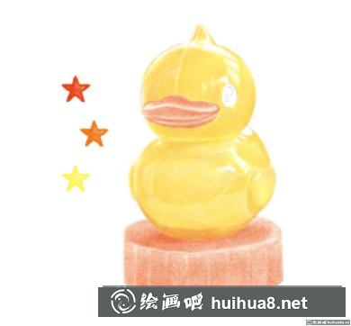 小黃鴨彩鉛畫