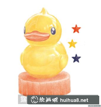 小黃鴨彩鉛畫