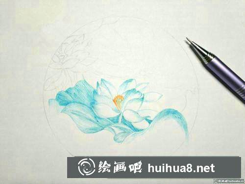 清蓮圓珠筆畫(huà)