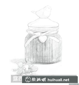玻璃收納罐子素描