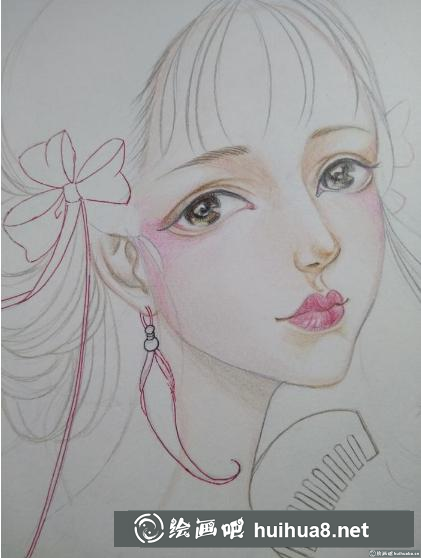 彩鉛手繪古風美人