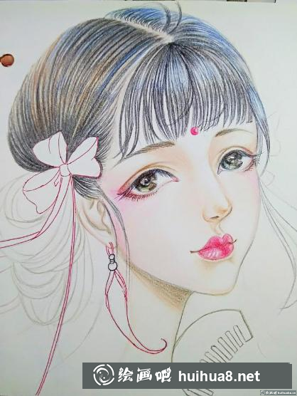 彩鉛手繪古風美人