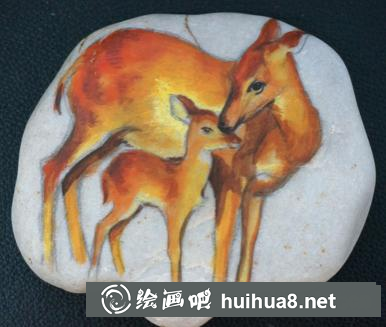 丙烯畫小鹿