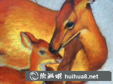 丙烯畫小鹿