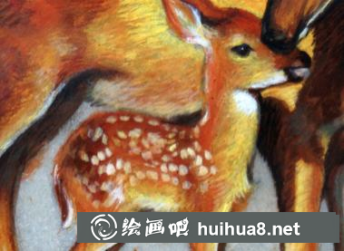 丙烯畫小鹿