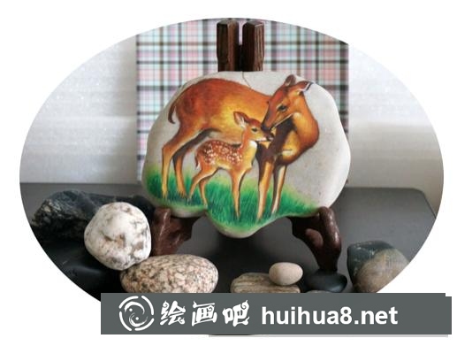 丙烯畫小鹿