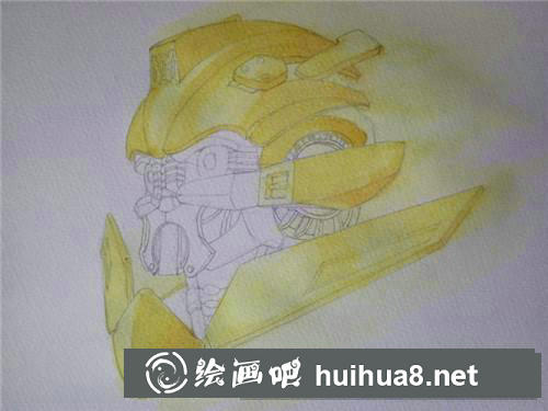 變形金剛大黃蜂水彩畫