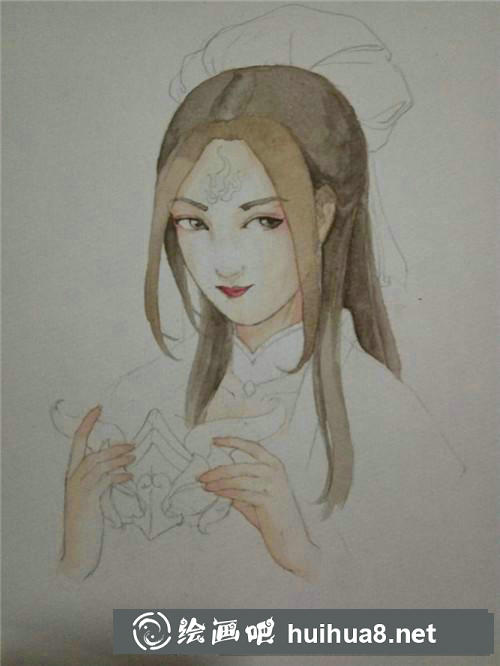 妖族公主水彩畫