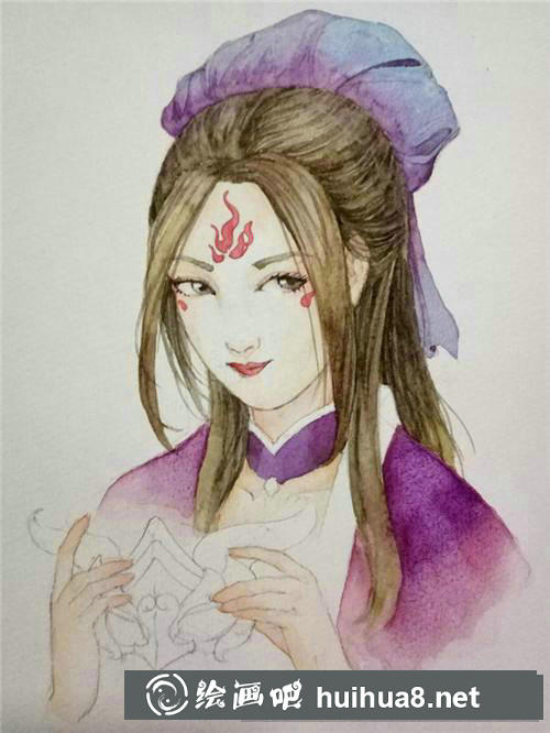 妖族公主水彩畫