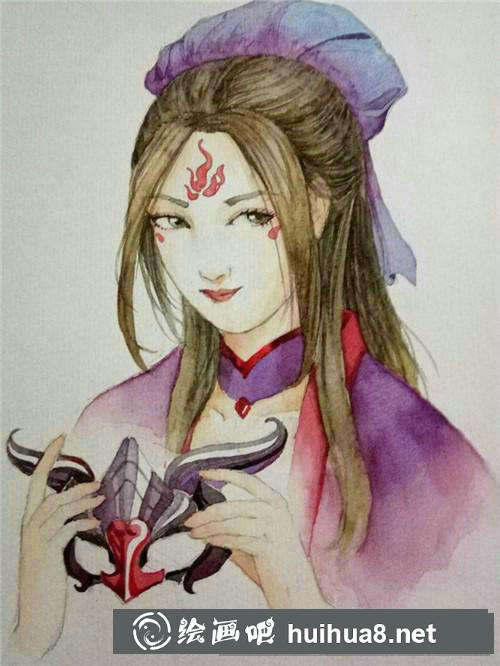 妖族公主水彩畫