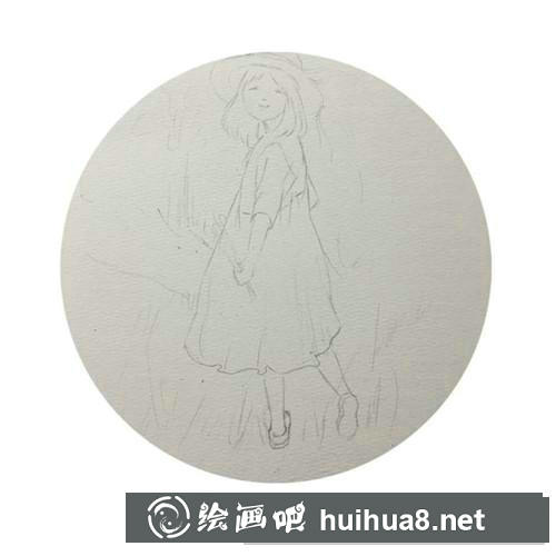 春姑娘水彩畫