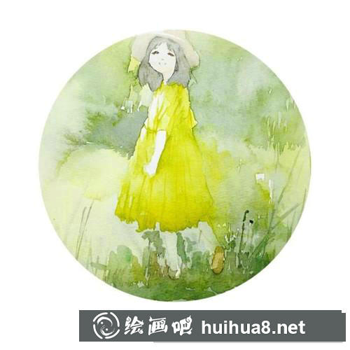 春姑娘水彩畫