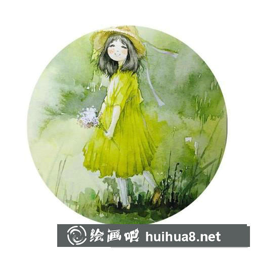 春姑娘水彩畫