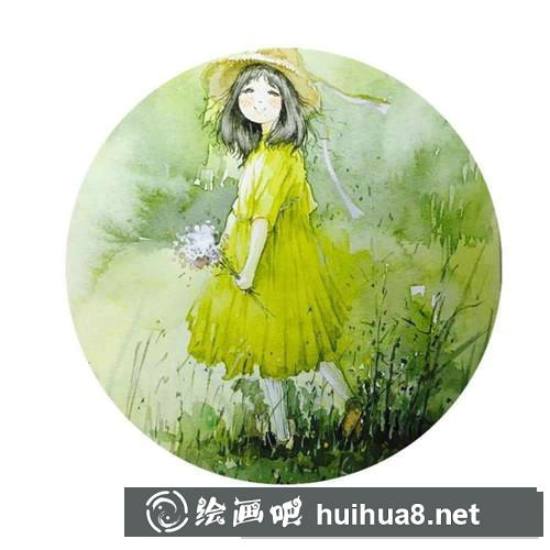 春姑娘水彩畫