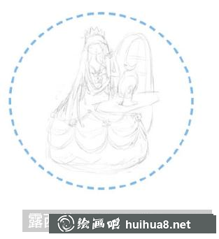 公主彩鉛畫