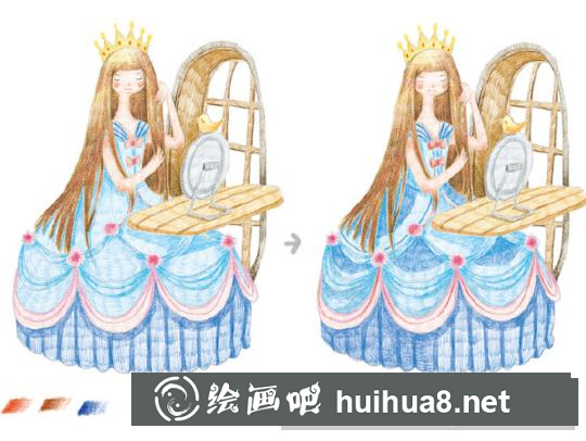公主彩鉛畫