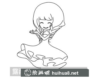 姑娘簡筆畫
