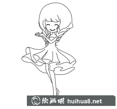 姑娘簡筆畫